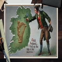 Dan svetog Patrika - Irishman koji nudi Shamrocks u Irsku - Vintage Holiday Art