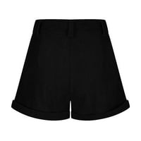 Plus veličine Shorts Clearence Žene Čvrsti džep Visoki struk Atletski kratke hlače Ležerne haljine radne