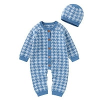 Pletene odjeće za šešir za kombinezon za bebe Dječak Dječak Girl Pleteni rumčići pamučni džemper Zimski