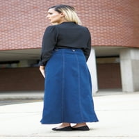 40 Duga traper jean suknja - Ženske mornaričke plave suknje - skromne traperice