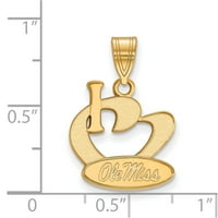 Čvrsto srebro sa zlatnim toniranim u Mississippi Veliki i Love Privjesak Logo