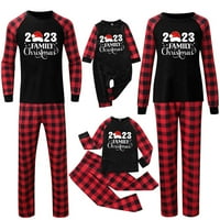 Roditelj-dijete topli božićni set tiskani kućni nosite pidžamu dvodijelni set, crveni s