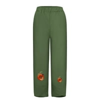 Posteljine hlače za žene Ležerne modne labave tiskane zelene veličine L l