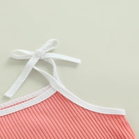 AFUNBABY Girls Ljetna odjeća set čvrste boje koji se drži za vezanje Camisole i kratke hlače odijelo