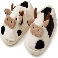 Fuzzy papuče Novelty kravlje papuče za žene Djevojke Neklizne zime zimske papuče na otvorenom spavaće sobe