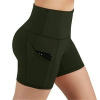 Ljetne kratke hlače za žene Solid Print Yoga kratke hlače Capris Army Green XXL