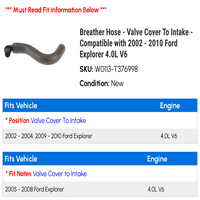 Crevo za brisanje - poklopac ventila za unos - kompatibilan sa - Ford Explorer 4.0L V 2009