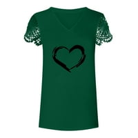 Majice s kratkim rukavima za žene Lose Fit vrhovi Ženski ljetni V-izrez Leptir tiskani vrhovi T-košulje