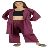 Inkmeso Womens noćna odjeća Set Crop Rezervoar Top Loarove hlače i prednjeg otvora za spavanje