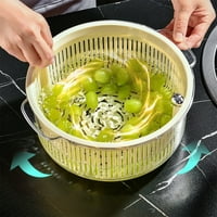Cleance KKCXFJ Zaštita od zelene perilice, ručna ručna salata salata sa posudom sa posudom, košarom za zaključavanje kolu za kuhinjsko povrće, voće. Jednostavno ispuštanje i brzo povrće priprema
