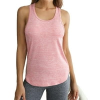 Žene Activewear Sports Tebers & tenkovi Čvrsta boja Scoop vrat srednje rastezanje bebe ružičaste l