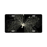 Cafepress - Elegantna leptira - aluminijska licenčna tablica, prednja licenčna ploča, tag tag