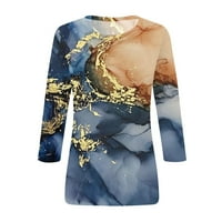 Cleance Ženske vrhove rukava Ženska bluza Neovisnosti Dan Ispisane modne okrugle izrezu Bluze, tamno