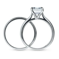 Sterling Srebrni pasijans vjenčani zaručni prstenovi 2. Carat smaragdni rez kubični cirkonijski CZ prsten