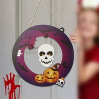 Peyakidsaa Halloween Vrata viseći potpisuju šišmir bundeve Ghost viseći dekor Halloween Dobrodošli znakovi