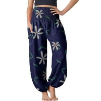 SKPBlutn Fashions Poroznost preklopi preko ženskih udobnih boho hlača labave joge hlače hipi pidžama