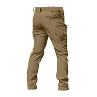 MLQIDK Muške divlje teretne hlače Classic Fit modni rad Sigurnosni teret Multi-džepni planinarski rekreacijski