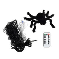 Fugacal USB Spider Web Light LED crne paukove ukrašavanje rasvjeta sa LED vodootpornim narančastom svjetlima