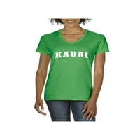 - Ženska majica V-izrez kratki rukav, do žena Veličina 3XL - Kauai Hawaii