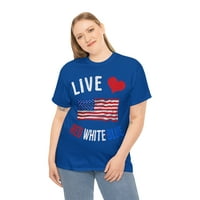 Live Love Crvena Bijela plava Četvrtina July Dan neovisnosti Unizno grafičko majica