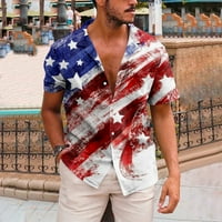 Ljetni trendi čišćenje muški košulje Nova američka dana za neovisnost kratka rukava s kratkim rukavima