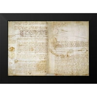Da Vinci, Leonardo Crni moderni uokvireni muzej umjetnički print pod nazivom - Šifra Čekić 48-51