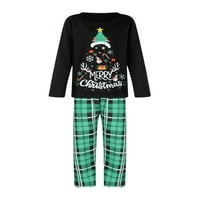 Božićna porodična pidžama Podudarni set, majica s dugim rukavima s platnom hlačama salon za spavanje