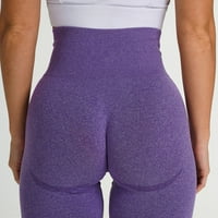 Hlače za ženske čišćenja $ ženske fitnes hlače čvrsto učvrsne rastezanje hipa yoga hlače ljubičaste