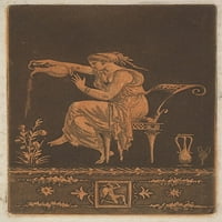 Jeune femme drap�e, asise, arosantne une plantre (mlada draped žena, sjedila je zalijevanje biljke u