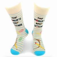 Urban-paunok muške novitete zabavne čarape - najbolji svjetski učitelj - žuti - par