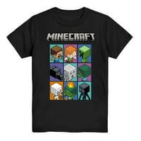 MINECRAFT Boys Video igra Majica - crna i zelena čireva lica - službena majica