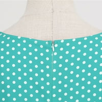 Haljine za ženska haljina od polke za žene Ženska modna čipkave rukave Vintage Polka Dot Print Maxi