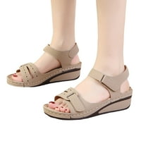 Ženske visine ravne sandale otvara peep toe pune boje brze suhe cipele za školske nastupe na otvorenom đumbir