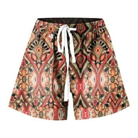 Teretne hlače Žene High Squist Kratke hlače Ljeto B Štampani elastični struk pamučne kratke hlače udobne