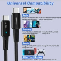 Urban USB C do USB C kabel 10ft 100W, USB 2. TIP CUPLING Kabel Brzi naboj za Oppo A11S, iPad Pro, iPad