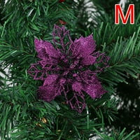 Božićni veliki poinsettia blistavo drvo cvijeće vešanje stranke xmas decor poklon j