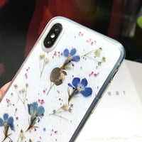 iPhone futrola, mekani vest fleksibilni gumeni prešani suhi pravi cvjetovi Case Girls Glitter cvjetni