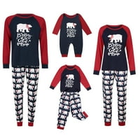 Porodična pidžama postavlja Božić PJ-a sa crtanim medvjedom tiskanim tee i hlače salona