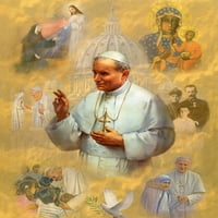 Katolička slika ispisa - Papa John Paul Collage - 8 10 spreman da bude uokviren