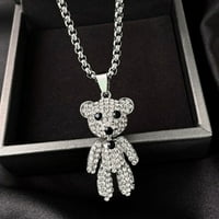 Izvrsna modna mikro-enkrustrirana umjetna dragulja od medvjeda Ogrlica od nehrđajućeg čelika medvjed životinjski nakit