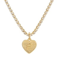 Jikolililili Fashion English Pisma breskva ogrlica od srca Ženska ljubavna privjesak lanac jaka izdržljiva