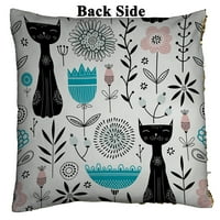 Slatke crne mačke i cvijeće jastuk za cvijeće Kućni dekor jastuk