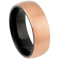 2-tonski volframovni vjenčani prsten - opseg za muške i žene ružičasto zlato IP Tungsten prsten - Comfort Fit Dovodio Tungsten Band