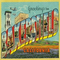 Pozdrav iz Bakersfielda, Kalifornija, Vintage poluton