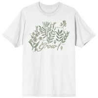 Vintage botanička rast posada kratkih rukava bijela odrasla majica