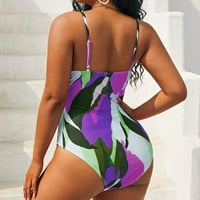 Lenago kupaći kostim za ženske jednodijelne podstavljene plus veličine preklapajućim kupaćim kostima