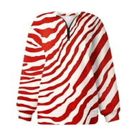 DMQupv slatke ženske dukseve trendi ženske plus veličine pune, lagana zip-up hoodie crvena m