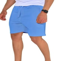 Muške ljetne kratke hlače Solidne dno crta na plaži Kratke hlače WorkOut Beachwear Classic Mini pantalone svijetlo plava l