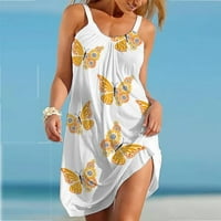 Lastsosesko ljetne haljine za plažu za žene bez rukava redare, casual cvjetni print Havajska haljina