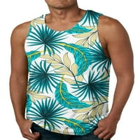 Glonme Men Mišićni košulje bez rukava na vrhu digitalnog tiska Ljeto Top Muška lagana majica Havajski